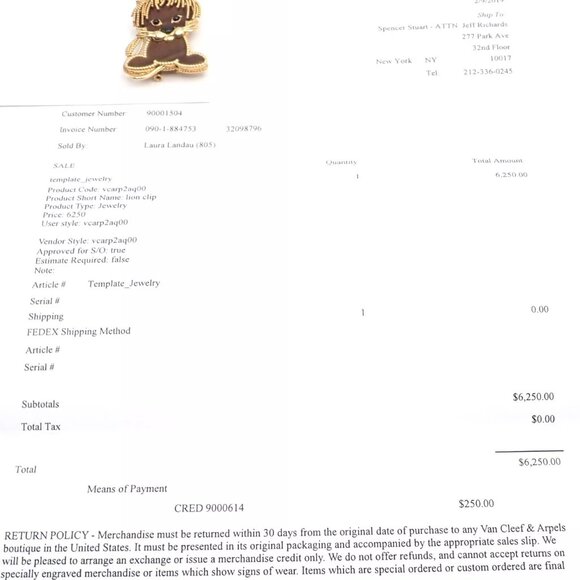 Van Cleef & Arpels 18k Yellow Gold Onyx Tiger Eye Lucky Animals Lion Clip Brooch - Picture 8 of 11